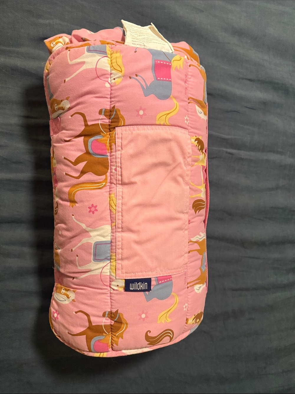 Wildkin Pink Horse Print Kids Sleeping Bag